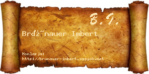 Brünauer Imbert névjegykártya